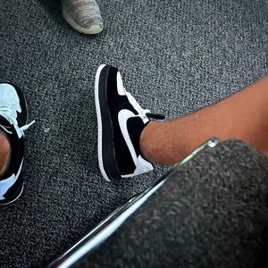 white/black Nike Air Forces, Size 10 Mens. In Great Can Condition